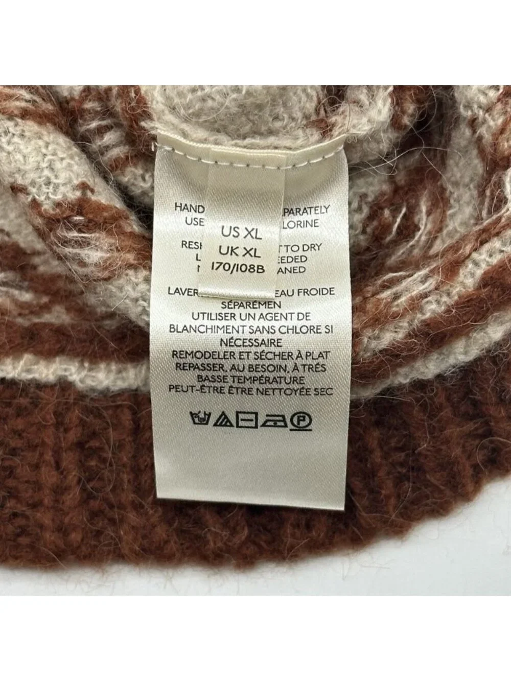 Free People Snow Globe Size XL Gingerbread Cookie Cropped Pullover Sweater NWT